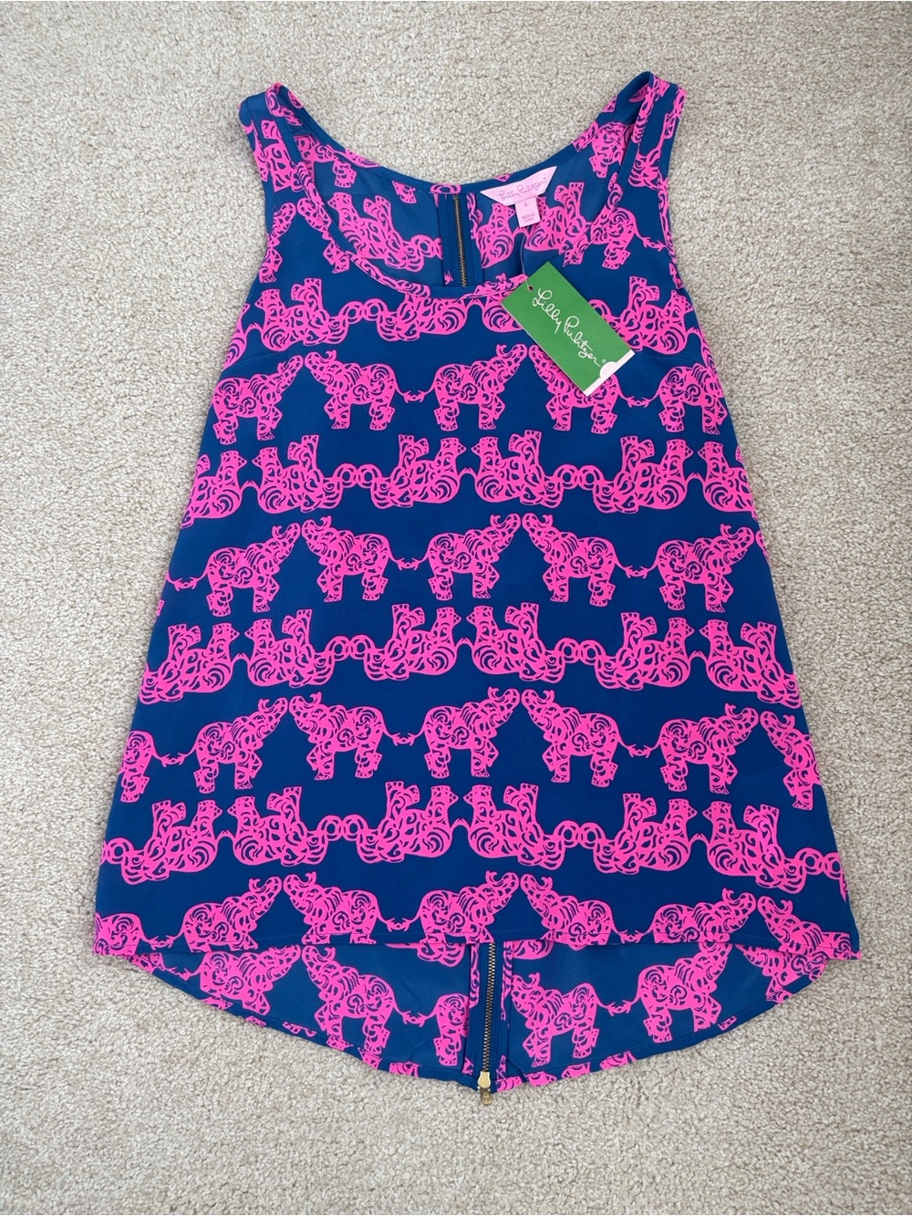 NWT navy & pink Lilly Pulitzer Aerial Top in Pack Your Trunk, size Small.